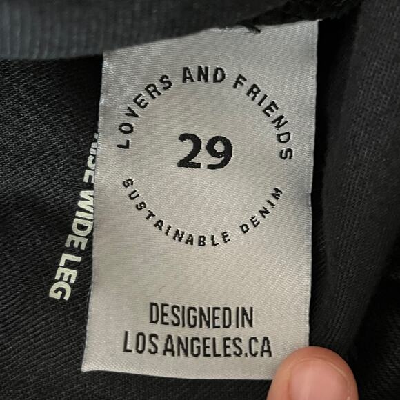 Lovers and Friends Jeans Lennon Super high rise loose wide leg black size 29 - Picture 5 of 5